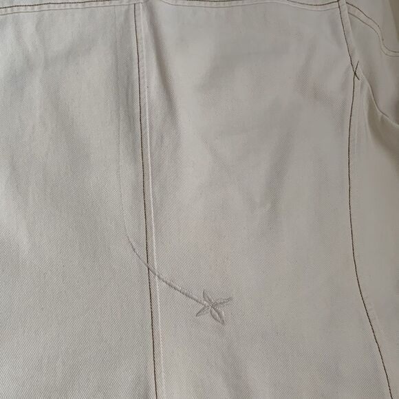 Sigrid Olsen Cotton Cream Two-Piece Suit Jacket Pants Embroidered Size L/14 - Picture 8 of 16